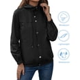 thumbnail image 4 of Hanerdun Women Rain Jackets Outdoor Raincoat Female Pocket Windbreaker Black S, 4 of 5
