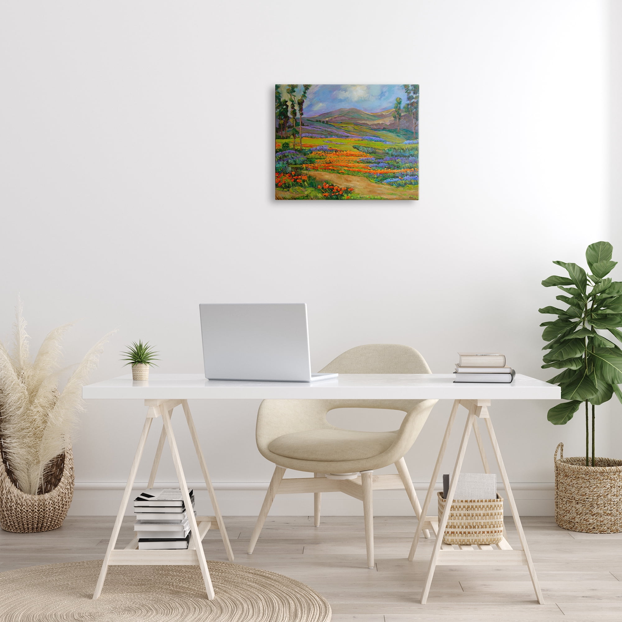 Stupell Industries Bountiful Meadow Landscape Landscape & Nature Painting Wrapped Canvas Art Print Wall Art, 20 x 16