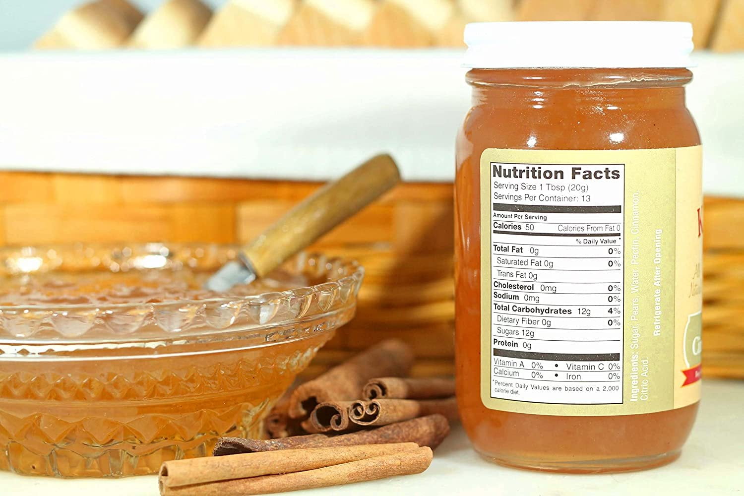Kauffman Orchards Cinnamon Pear Jam, All Natural, No Preservatives, 9 Oz. Pack of 2