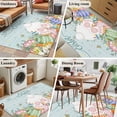 thumbnail image 5 of Area Rugs 2.7'x5', Easter Carpet for Living Room Bedroom Dining Room, Country Bunny Feet Eggs Floral Green Wooden Plank Throw Kitchen Rugs Non Slip Washable Rectangle Indoor Outdoor Rugs, 5 of 8