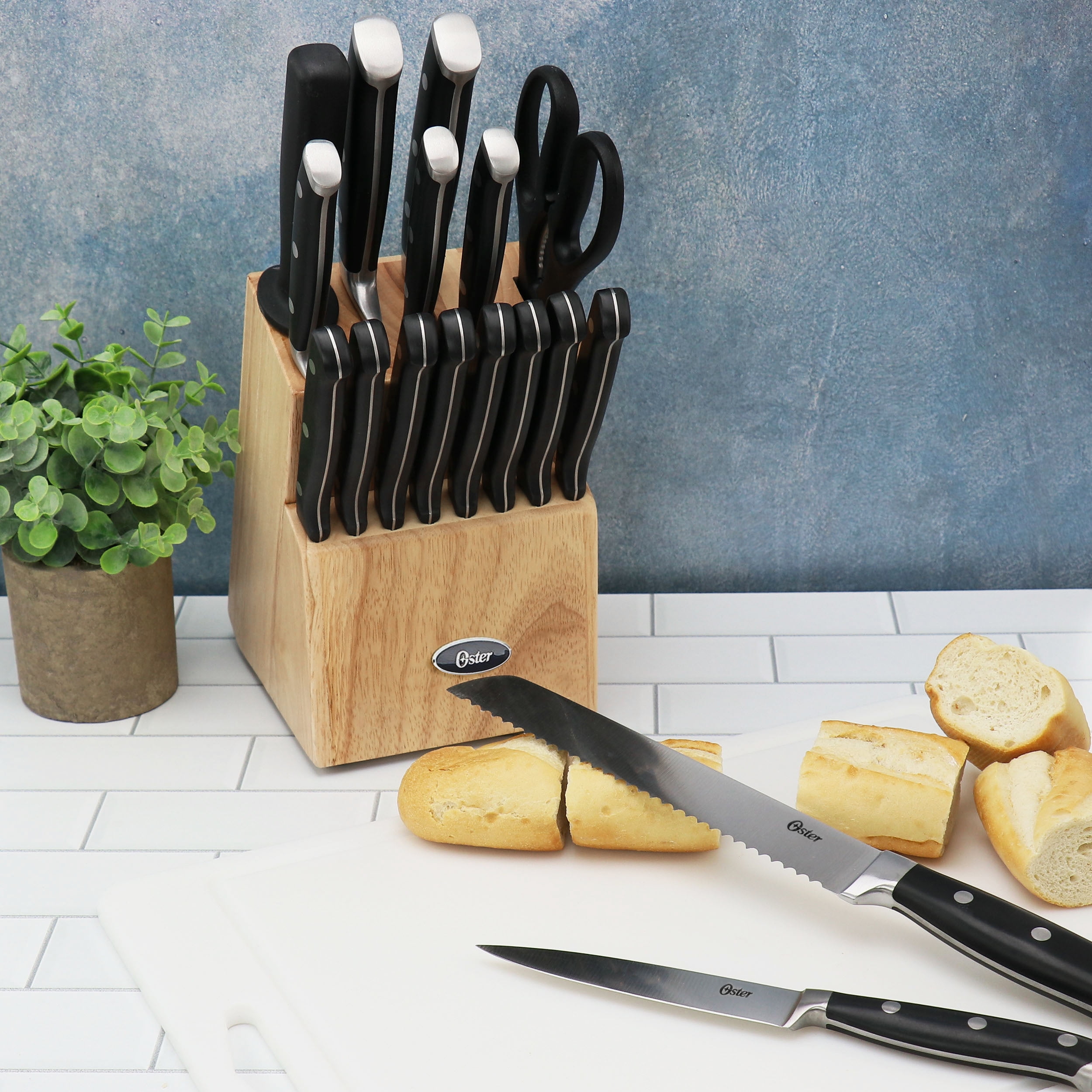 Oster Ginley 18 Piece Stainless Steel Cutlery Set in Black with