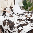 thumbnail image 3 of Soft Black and White Cow Throw Blanket Cute Highland Cow Stuff Gifts Decor Lightweight Fuzzy Cozy Fleece Blanket for Bedroom Travel Camping, 3 of 6