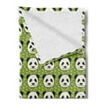 thumbnail image 2 of Panda Soft Flannel Fleece Throw Blanket, Cartoon Funny Hand Drawn Style Panda Bear Heads Animal Pattern Funny Furry Mammal, Cozy Plush for Indoor and Outdoor Use, 60" x 80", Multicolor, by Ambesonne, 2 of 5