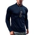 thumbnail image 1 of HBFAGFB Long Sleeve Work Shirts for Men Fashionable Comfortable Lapel Button Down Tops Dark Blue Size S, 1 of 6