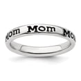 thumbnail image 4 of Auriga Fine Jewelry 925 Sterling Silver Polished Enameled Mom Ring for Women Size 9, 4 of 6