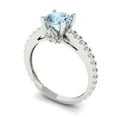 thumbnail image 2 of Clara Pucci 14K White Gold 1.47ct Blue Solitaire with Accents Ring, 2 of 8
