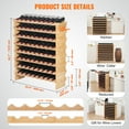 thumbnail image 6 of KFFKFF 72-Bottle Modular Wine Rack, Pinot Storage Solution, 8-Level Bamboo Wood Stand, Stable Floor Display Shelf for Kitchen, Bar, or Cellar, 6 of 9