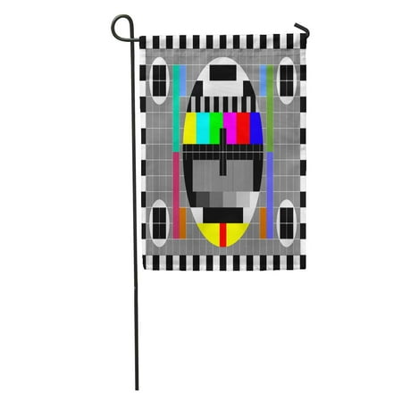 Signal Flag Hook LADDKE Tv Test Rainbow Multi Color Bars and Geometric Signals Technological Garden Flag Decorative Flag House Banner 12x18 inch ()