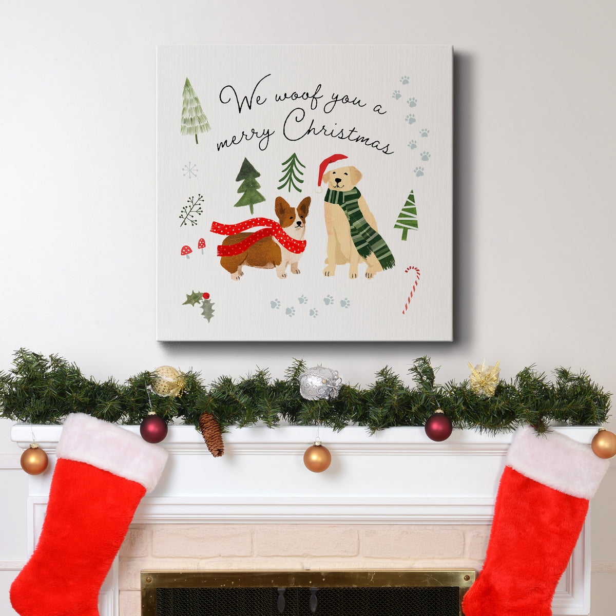 Holidogs I- Gallery Wrapped Canvas
