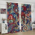 thumbnail image 4 of Boho Style Curtains, Ethnic Style Tribal Peris Print Window Treatments, Bedroom Living Room Blackout Rod Pocket Curtains42X84x2 Inch, 4 of 6