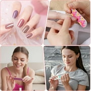 30Pcs Mini Nail Files, Double Sided Emery Boards for Nails Professional Nail File for Acrylic & Natural Nails Colorful Floral Fingernail Buffering Files Nail Art Tools for Home and Salon Use
