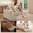 thumbnail image 6 of Lunale Convertible Sleeper Sofa Bed, Boneless Futon Cloud Couch, No Assembly Required, Pull Out Floor Couch Bed for Living Room, Beige Corduroy, 6 of 8