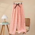 thumbnail image 2 of cfhntfmh Women's Comfy Casual Pajama Pants with Drawstring Spring Summer Lounge Bottom Wide Leg Pajama Pants, 2 of 5