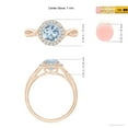 thumbnail image 5 of ANGARA Natural Round 1.12 ct Aquamarine Halo Ring with Criss Cross Shank in 14K Rose Gold for Women (Size-7mm) | March Birthstone, Anniversary, Jewelry Gift for Women | Natural Aquamarine Ring, 5 of 10