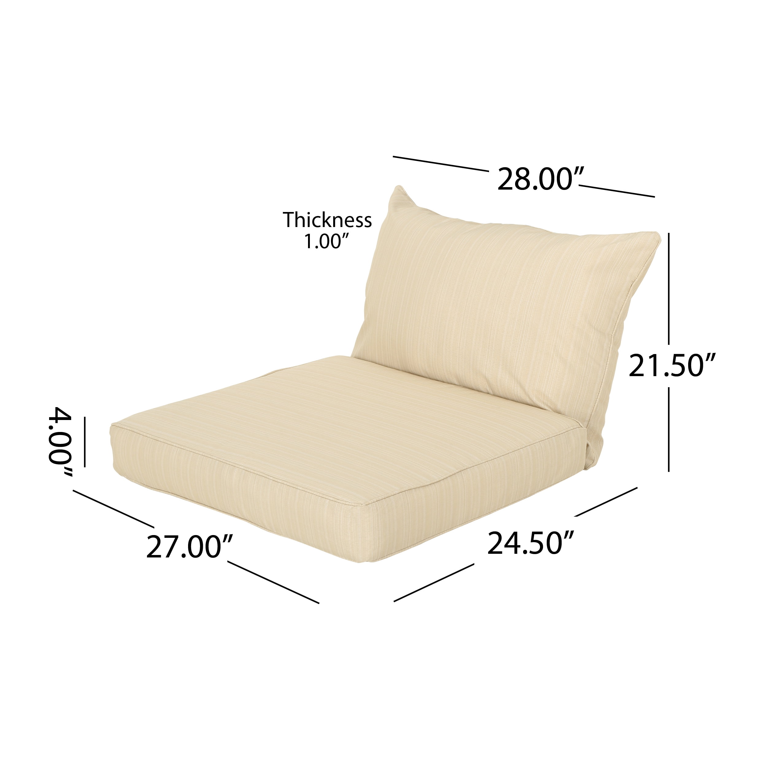 Smythe Outdoor Club Chair Cushions, Set of 2, Beige