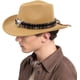 thumbnail image 2 of Sombrero de vaquero deformable unisex, sombrero de vaquera occidental, sombrero de vaquero para el interior del país, sombrero Fedora de ganadero con banda trenzada y calavera de toro, 2 of 7