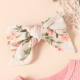 thumbnail image 6 of Odeerbi Infant Two-piece Set Baby Infant Girls Bow Outfits Flowers Print Ruffle Cotton Clothes Toddler Kids Bow Three-piece Outfit Pink, 6 of 9