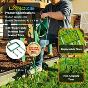 Landzie Hollow Tine Fork Lawn Aerator - 42 Inch Manual Stainless Steel Gardening Hand Tool - Grass Dethatcher Aerator Lawn Tool with Coring Tines for Compacted Soil - Lawn Plugger Aerator