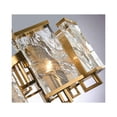 thumbnail image 3 of Bethel A BRASS FRAME CHANDELIER WITH CLEAR DISTORTED CRYSTAL PLAQUES, 3 of 3