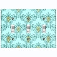 thumbnail image 1 of Metal Light Switch Plate Cover Elegant Yellow Grape Vine Damask Sky Blue DAM090, 1 of 13