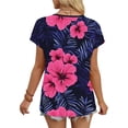 thumbnail image 5 of AUNVITO Women's Casual Fashion T-Shirt Short Sleeve V Neck with All-Over Print for Spring Summer, 5 of 6