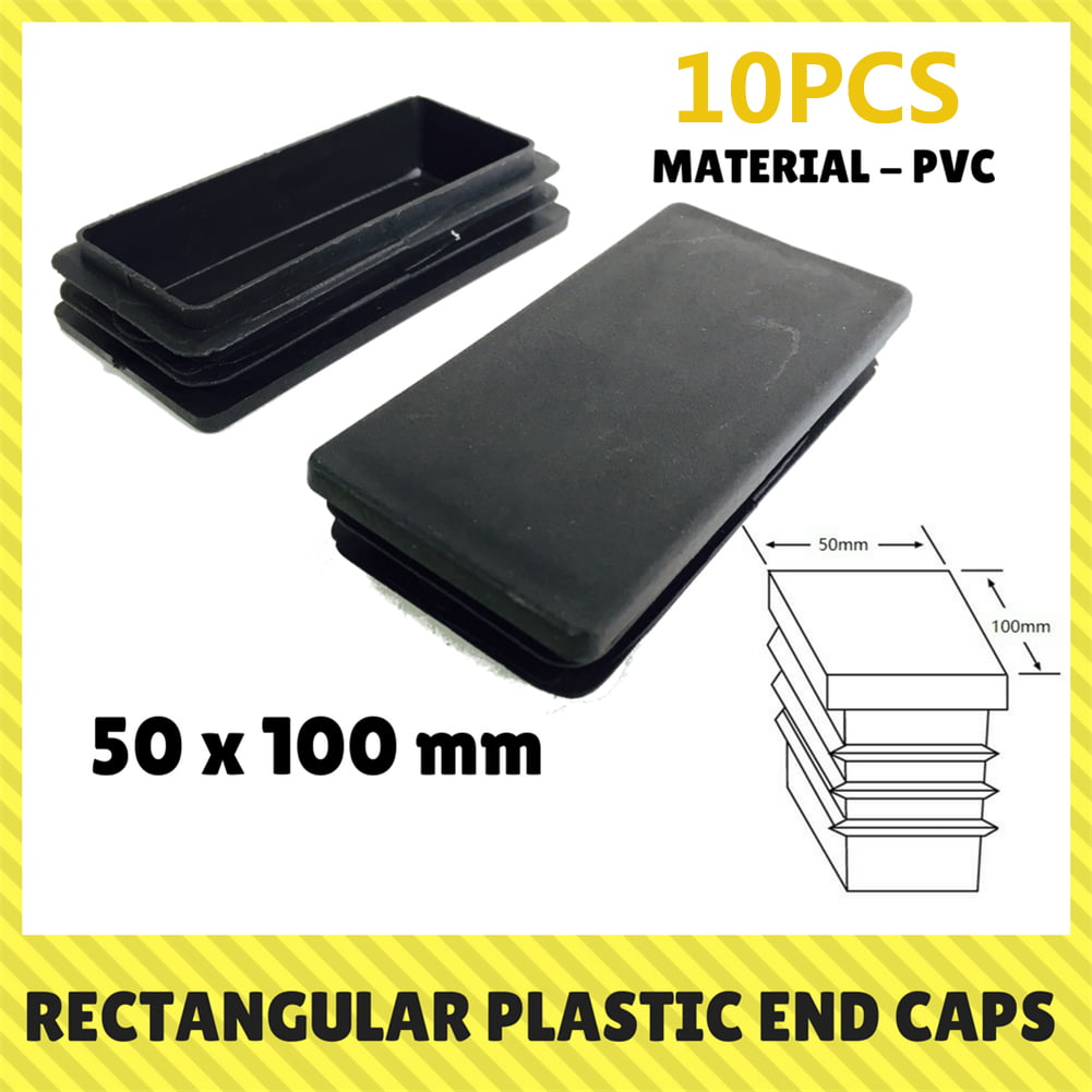 6 of 100mmx 100mm Plastic End Caps for metal box section