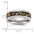 thumbnail image 4 of Chisel Stainless Steel Polished with Black and Gold Foil Inlay 8mm Band Size - 7, 4 of 6