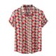 thumbnail image 1 of Hombres Casual Botones Playa Sin posicionamiento Estampado floral Turndown Camisa de manga corta Blusa Pompotops oipoqjl49081, 1 of 9