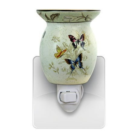 - Pluggable Fragrance Warmer - Butterfly Wax Melter & Aroma Diffuser - Warms & Melts Cubes Tarts & Oils Tart Warmer - Plug In Wax Melter - Butterfly NIght Light - Tart & Oil Burner - Heats Scented Cubes