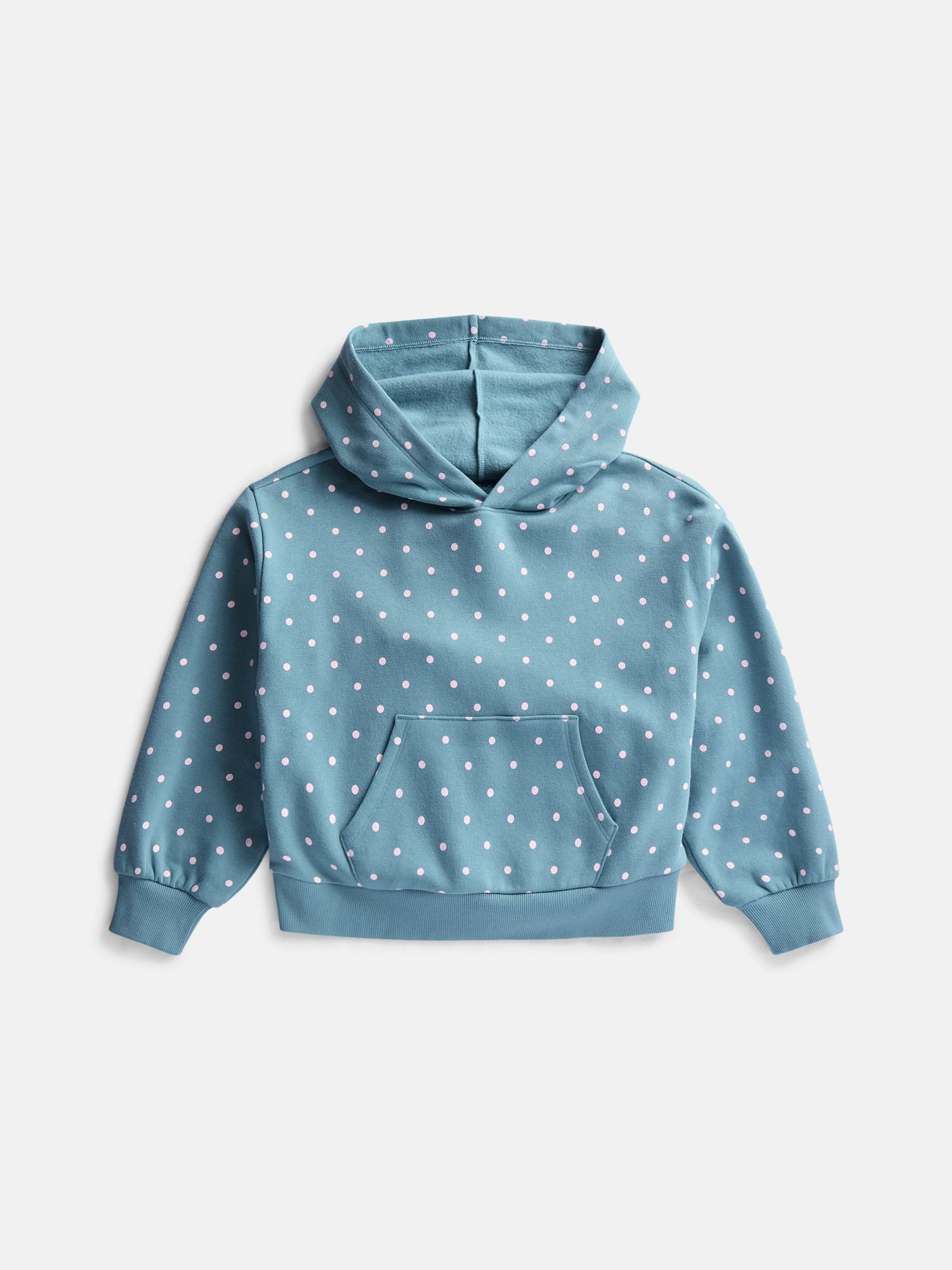 Wonder Nation Girls' Pullover Fleece Hoodie with Long Sleeves, Sizes 4-18 & Plus