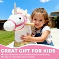 thumbnail image 6 of Qaba Ride on Unicorn Toy for Kids 3-5 Years, 29.5 Inch Plush Baby Rocking Horse, Mechanical Walking Animal with Wheels, No Batteries Required, White, 6 of 9