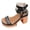 Black, variant on Women's Platform Sandals Trendy Studded Chunky High Heel Ankle Buckle Strap Peep Toe Gothic Walking Shoes