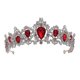 thumbnail image 1 of Tiara de cristal real, tocado de boda, accesorios para el cabello de novia (rojo), 1 of 3