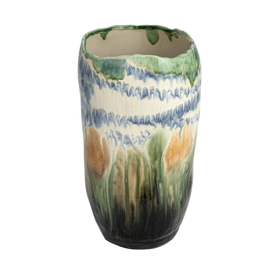 Creative Co-Op Decorative Stoneware Vase with Reactive Glaze, Multicolor