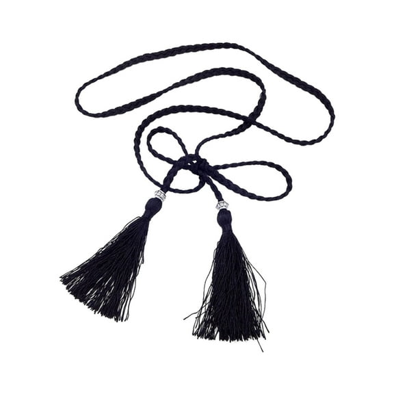 Women Seaside Bohemian Belt Tassels Decors Handmade Waist Belt for Ladies Dress
