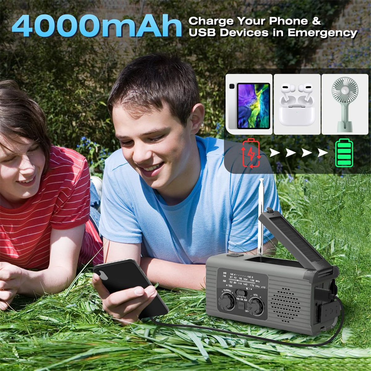 1 x Emergency Weather Radio-Gray