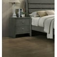 thumbnail image 3 of Contemporary Style King Size Bed Dresser Mirror Nightstand 5pc Set Gray Finish Solid Wood Bedroom Furniture, 3 of 3