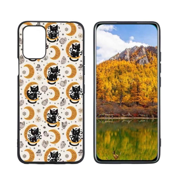 Mystic-cute-black-lunar-cats-5 Phone Case, Degined for LG K62 Case Men Women, Flexible Silicone Shockproof Case for LG K62