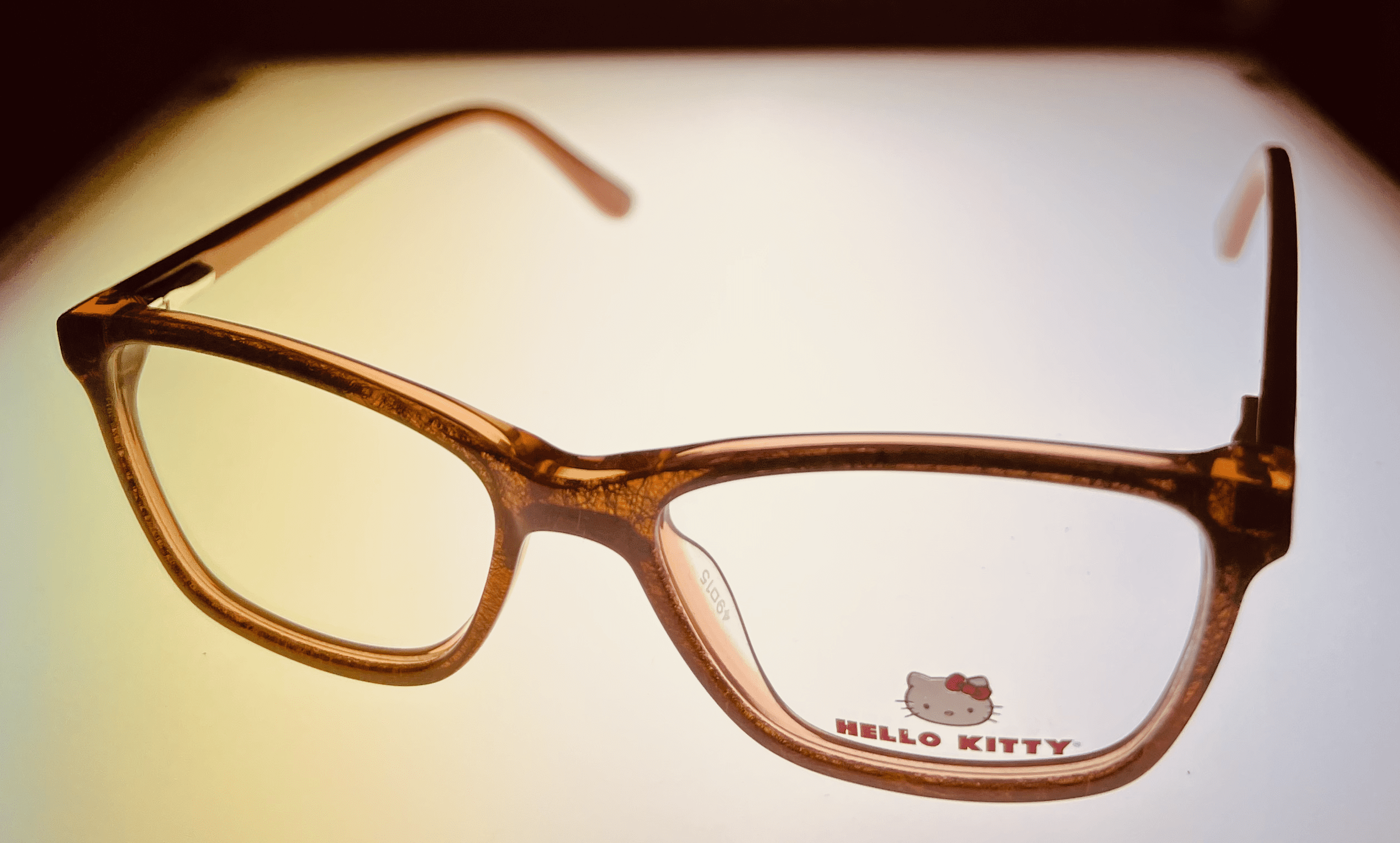 Hello Kitty Girls Brown Soft Rectangle Plastic Eyewear Frame 290 49mm