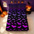 thumbnail image 4 of Erosebridal Gradient Bat Bed Sheets, Happy Halloween Style Full Size Sheets, Black Fuchsia, Black Reversible, 4-Piece, 1 Flat Sheet, 1 Fitted Sheet and 2 Pillowcases, 4 of 6