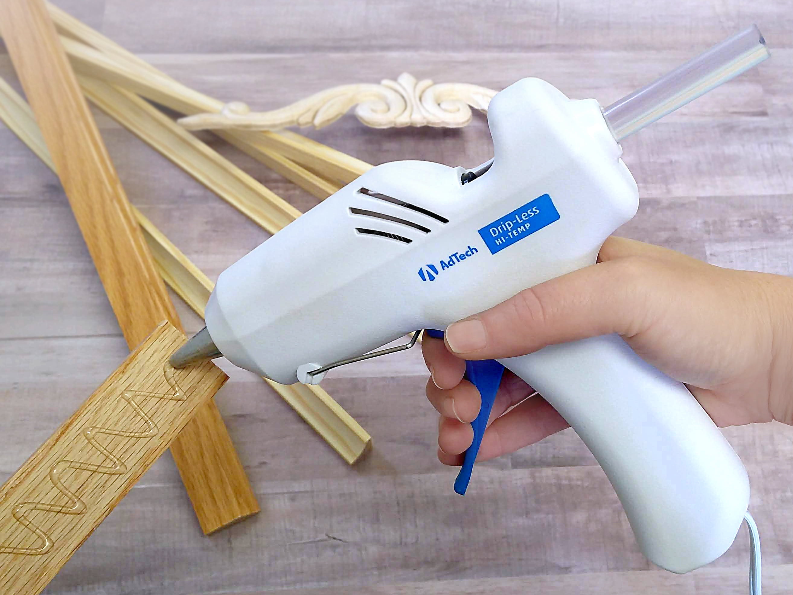 AdTech Ultra Low Temp Hot Glue Gun, White with AdTech Lo-Temp Mini Glue  Sticks, Combo Pack 