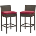 thumbnail image 1 of Modway Tabouret de Bar Extérieur en Rotin avec Conduit Brun et Rouge (Lot de 2), 1 of 4