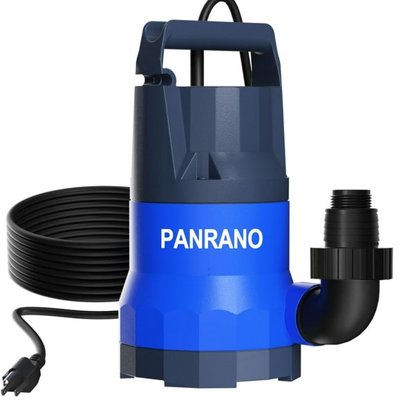 PANRNAO Sump Pump 1HP Submersible Clean Dirty Water Pump 4500GPH Portable Draining Pumps for Pool Hot Tubs Basement Water Transfer