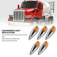 thumbnail image 4 of Cab Marker Light, 5pcs Cab Marker Light Weatherproof Amber Teardrop Cab Top Running Light Universal For Trucks Vans RV, 4 of 8