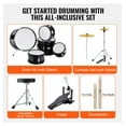 thumbnail image 5 of Kids Drum Set 5-Piece Beginner Drum Kit - 16 inch Black Drum Set with Throne, Pedal, Sticks - Children Drum Set for Kids Ages 6-13 Musical Instrument, 5 of 5