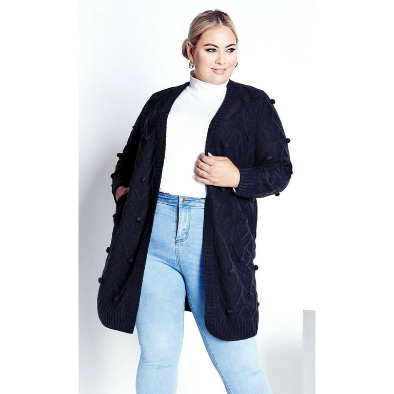 Evans Women s Plus Size Mandy Open Front Shrug on Fit Relaxed Fit Coatigan Walmart