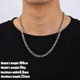 thumbnail image 2 of Figaro Chains for Men Women, Silver Tone Mens Chain Necklaces, Wide 3.5/5/6/7/8/9.5mm Stainless Steel Chain Necklace for Men Women, 2 of 8