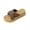 Coffee, variant on Women Cross Strap Platform Slippers Peep Toe Faux Leather Thick Bottom Soft Comfort Summer Sandals, Silver