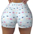 thumbnail image 2 of Kdxio Rabbit In The Rain Print Shorts for Women Tummy Control High Exercise Workout Butt Lifting Tights Women's Short Pants-X-Large, 2 of 8
