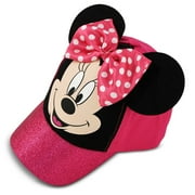 Disney Girls Minnie Mouse Glitter Baseball Cap  Minnie Mouse Costume Hat with 3D Ears (2-7)